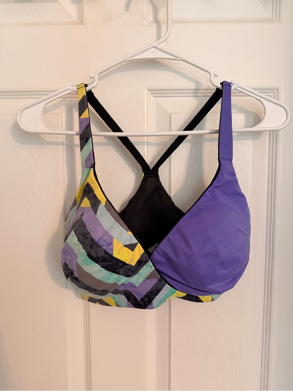VSX Purple & Multicolor Strappy Sports Bra